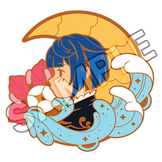 Moments of Solitude: A Xingqiu Zine Enamel Pin (2021)